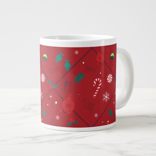 Elf Candy Schachbrett Pattern Jumbo-Tasse (Vorderseite Rechts)