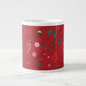 Elf Candy Schachbrett Pattern Jumbo-Tasse (Vorderseite)