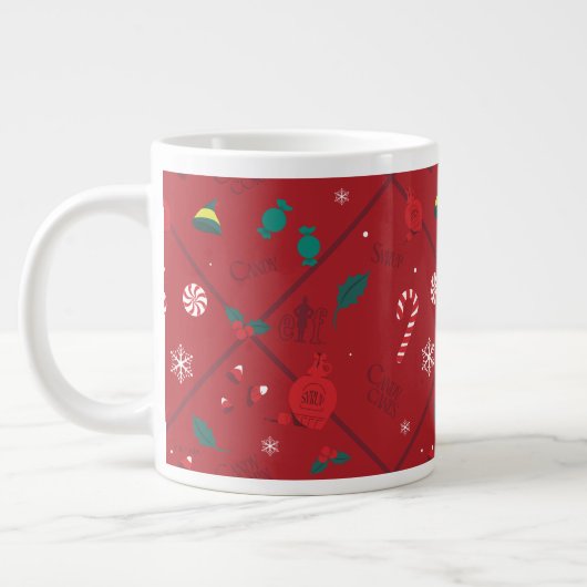 Elf Candy Schachbrett Pattern Jumbo-Tasse (Links)
