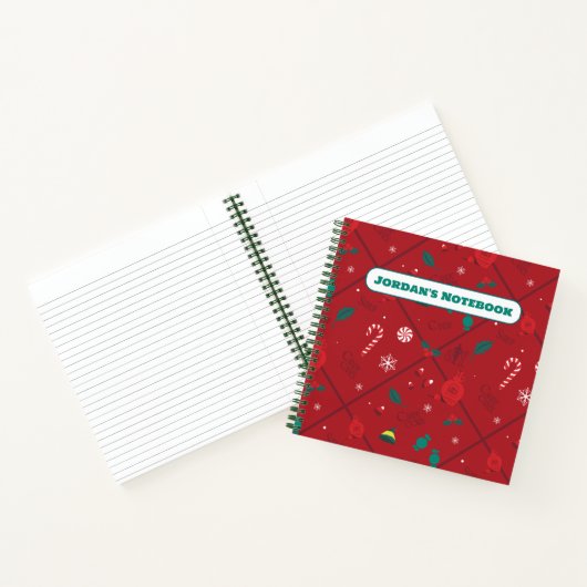 Elf Candy Schachbrett Pattern Notizblock (Innenseite)