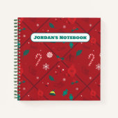 Elf Candy Schachbrett Pattern Notizblock (Vorderseite)