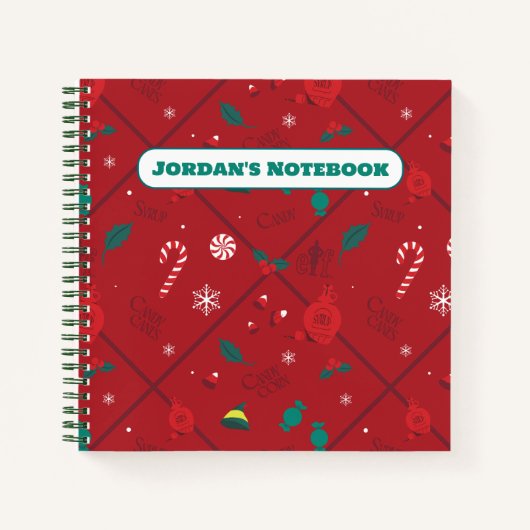 Elf Candy Schachbrett Pattern Notizblock (Vorderseite)