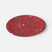 Elf Candy Schachbrett Pattern Pappteller (Schrägansicht)