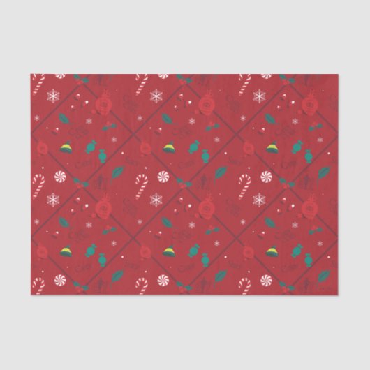 Elf Candy Schachbrett Pattern Seidenpapier (Vorderseite)