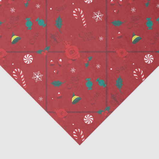 Elf Candy Schachbrett Pattern Seidenpapier (Ausschnitt)