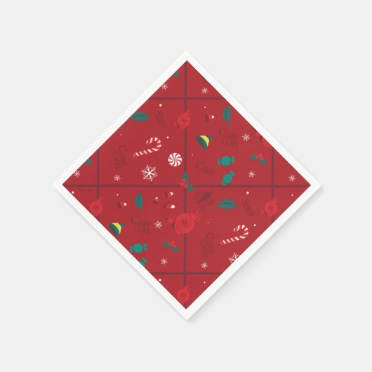 Elf Candy Schachbrett Pattern Serviette (Ecke)