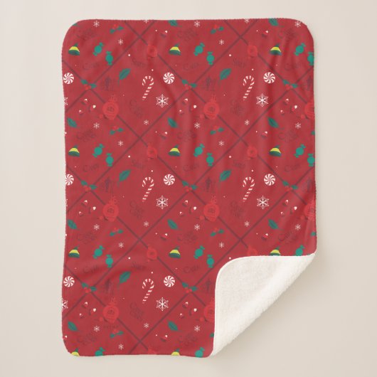 Elf Candy Schachbrett Pattern Sherpadecke (Vorderseite)