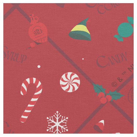 Elf Candy Schachbrett Pattern Stoff (Nahaufnahme)