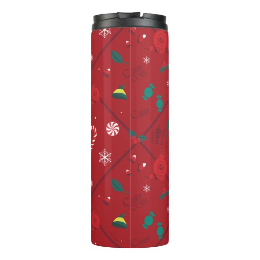 Elf Candy Schachbrett Pattern Thermosbecher (Rückseite)