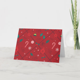 Elf Candy Schachbrettmuster Feiertagskarte