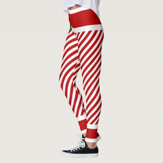 Elf Candy Stripes Weihnachtskostüme Leggings (Links)