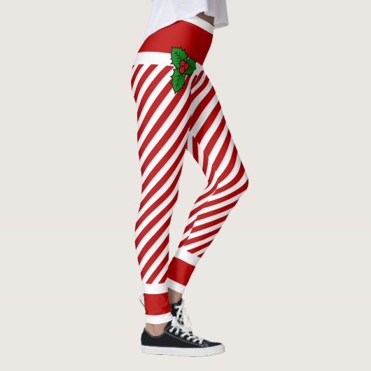 Elf Candy Stripes Weihnachtskostüme Leggings (Rechts)