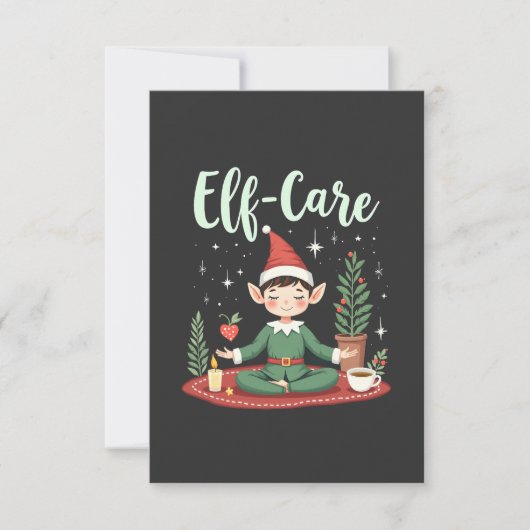 Elf Care Funny Christmas Elf Magische Selbstversor Dankeskarte (Vorderseite)