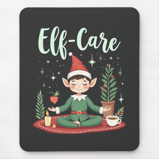 Elf Care Funny Christmas Elf Magische Selbstversor Mousepad (Vorne)