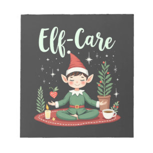 Elf Care Funny Christmas Elf Magische Selbstversor Notizblock
