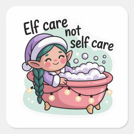 Elf Care Not Self Care Sticker | Funny Christmas (Vorderseite)