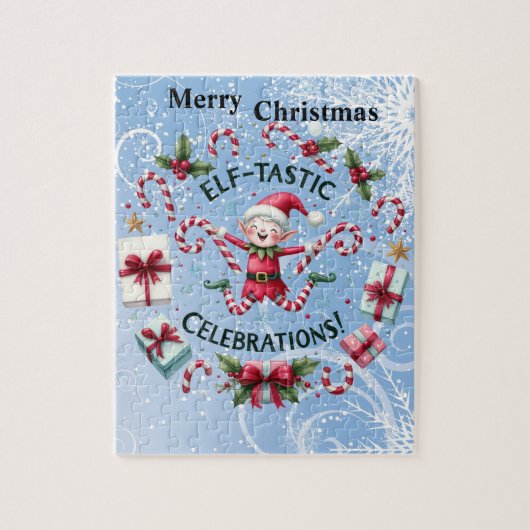 Elf Celebrating Weihnachten Puzzle (Vertikal)