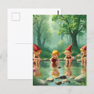 Elf Children Postkarte