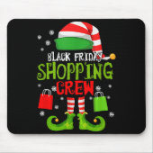 Elf Christmas Black Shopng Funny Friday Shopng Cre Mousepad (Vorne)