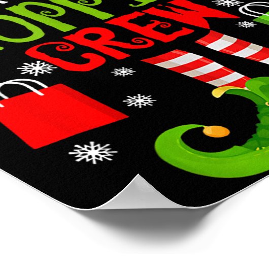 Elf Christmas Black Shopng Funny Friday Shopng Cre Poster (Ecke)