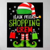 Elf Christmas Black Shopng Funny Friday Shopng Cre Poster (Vorne)