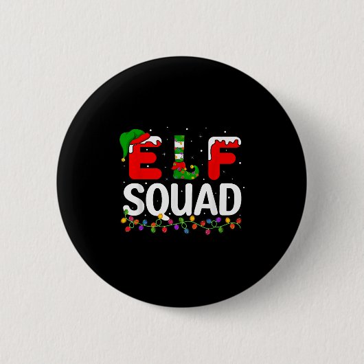 Elf Christmas Family Matching Xmas Pajama Elf Squa Button (Vorderseite)