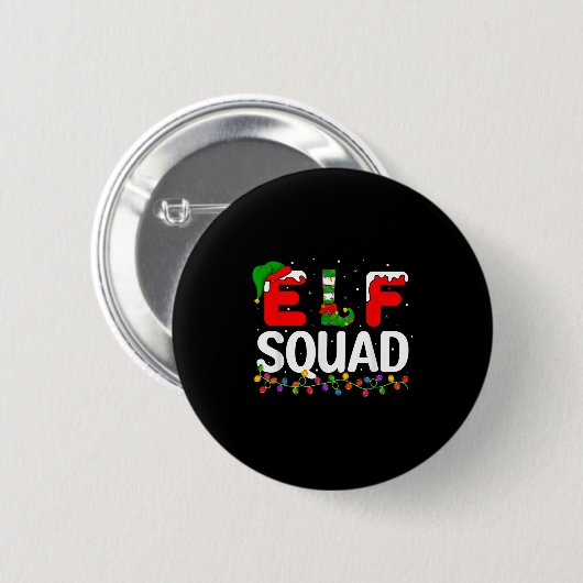Elf Christmas Family Matching Xmas Pajama Elf Squa Button (Vorne & Hinten)