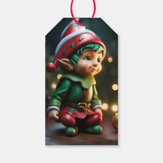 Elf Christmas Holiday Geschenk Tag Geschenkanhänger (Vorderseite)