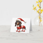 ELF-CHRISTMAS-KARTE FÜR DIE WHIMSICAL-DACKEL KARTE (Gelbe Blume)