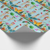 Elf Christmas Ocean Fish Santa Wrapping Papier Geschenkpapier (Ecke)
