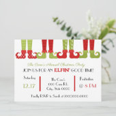 Elf Christmas Party Einladung (Stehend Vorderseite)