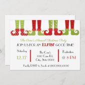 Elf Christmas Party Einladung (Vorne/Hinten)