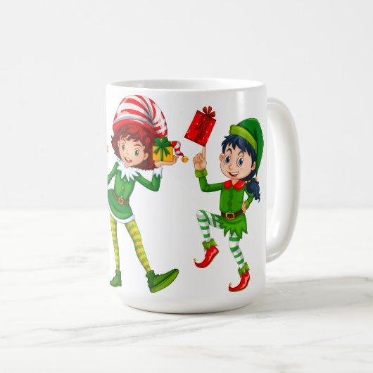 ELF Christmas Pattern Kaffeetasse (VorderseiteRechts)