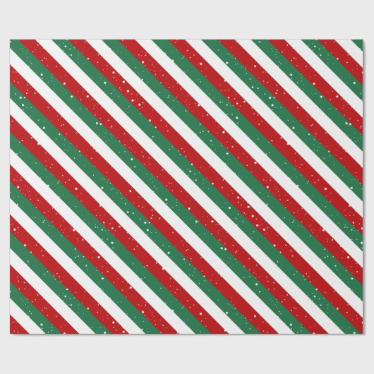 Elf Christmas Stripes • Red, Green & White Pattern Geschenkpapier (Flach)