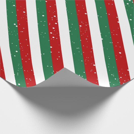 Elf Christmas Stripes • Red, Green & White Pattern Geschenkpapier (Ecke)
