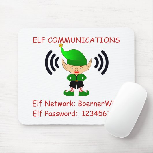 Elf Christmas Wi-Fi Guest Computer Desk Room Mousepad (Mit Mouse)