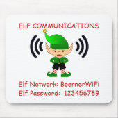 Elf Christmas Wi-Fi Guest Computer Desk Room Mousepad (Vorne)