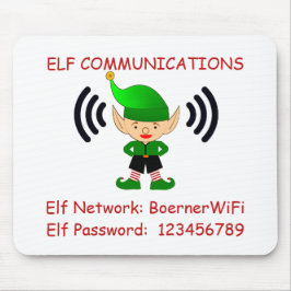 Elf Christmas Wi-Fi Guest Computer Desk Room Mousepad