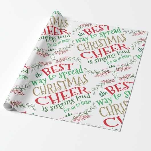 Elf Christmas Wrapping Paper Christmas Cheer Geschenkpapier (Ungerollt)