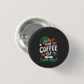 Elf Coffee Funny Christmas Elf Coffeine Lover Button (Vorne & Hinten)