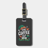Elf Coffee Funny Christmas Elf Coffeine Lover Gepäckanhänger (Vorderseite vertikal)
