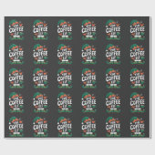 Elf Coffee Funny Christmas Elf Coffeine Lover Geschenkpapier (Flach)