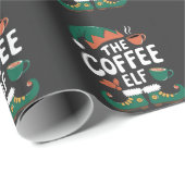 Elf Coffee Funny Christmas Elf Coffeine Lover Geschenkpapier (Rolleneckpunkt)