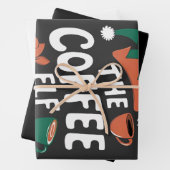 Elf Coffee Funny Christmas Elf Coffeine Lover Geschenkpapier Set (Beispiel)