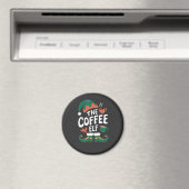 Elf Coffee Funny Christmas Elf Coffeine Lover Magnet (In Situ (Geschirrspüler))