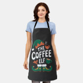 Elf Coffee Funny Christmas Elf Coffeine Lover Schürze (Getragen)