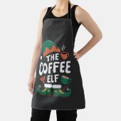 Elf Coffee Funny Christmas Elf Coffeine Lover Schürze (InSitu)