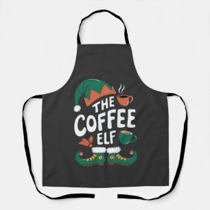 Elf Coffee Funny Christmas Elf Coffeine Lover Schürze