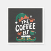 Elf Coffee Funny Christmas Elf Coffeine Lover Serviette (Vorderseite)