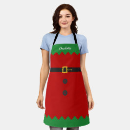 Elf Costume Individuelle Name Weihnachten Schürze